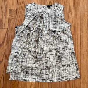 Ann Taylor Cream and Brown Sleeveless Blouse